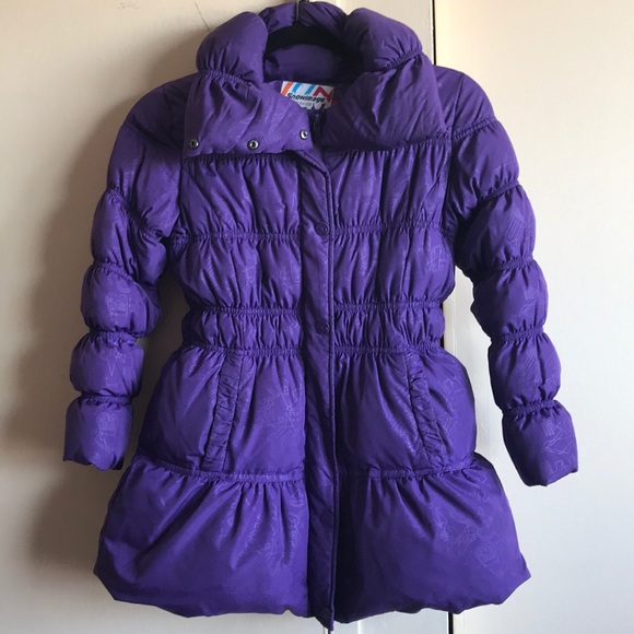 A pattern purple puffed jacket - Picture 2 of 6